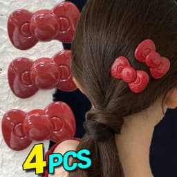 Kawaii Bow Hairpin Cute Girls Women Heart Side Clip Bangs Duckbill Hair Clips Elegant Barrette Casual Fashion Hair Accessories
