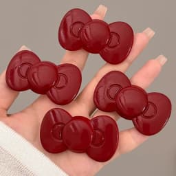 Kawaii Bow Hairpin Cute Girls Women Heart Side Clip Bangs Duckbill Hair Clips Elegant Barrette Casual Fashion Hair Accessories