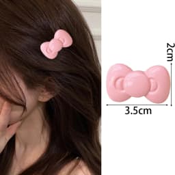Kawaii Bow Hairpin Cute Girls Women Heart Side Clip Bangs Duckbill Hair Clips Elegant Barrette Casual Fashion Hair Accessories