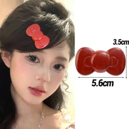 Kawaii Bow Hairpin Cute Girls Women Heart Side Clip Bangs Duckbill Hair Clips Elegant Barrette Casual Fashion Hair Accessories