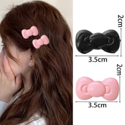 Kawaii Bow Hairpin Cute Girls Women Heart Side Clip Bangs Duckbill Hair Clips Elegant Barrette Casual Fashion Hair Accessories