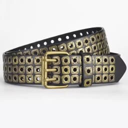 New Women Belt Fashion Square Beads, Willow Nails, Three Exhaust Eyes, Punk Street Cool, Personalized Men's and Women's Belts