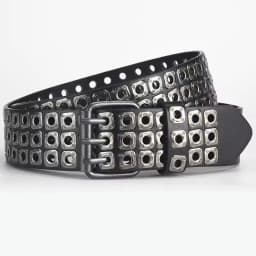 New Women Belt Fashion Square Beads, Willow Nails, Three Exhaust Eyes, Punk Street Cool, Personalized Men's and Women's Belts