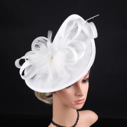 2026 Elegant Fascinator Hat for Women Tea Party Kentucky Derby Fascinator Pillbox Hat Feather Flower Fascinator Wedding Cocktail