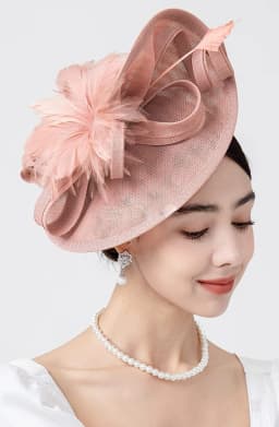 2026 Elegant Fascinator Hat for Women Tea Party Kentucky Derby Fascinator Pillbox Hat Feather Flower Fascinator Wedding Cocktail