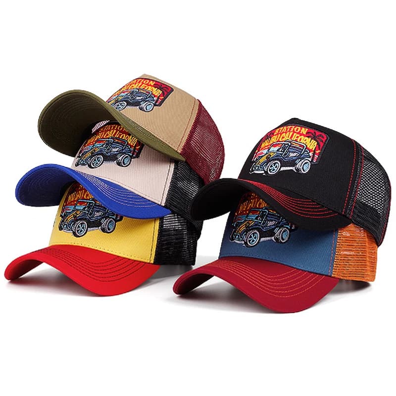 2025 New Net Hat Coconut Tree Retro Convertible Car Truck Hat Men's Street Hip Hop Hat Women's Outdoor Sunshade Hat Baseball Hat