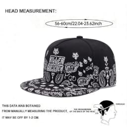 2025 New West Coast Cashew Flower Flat Edge Hat Men's Street Dance Hip Hop Hat Women's Outdoor Leisure Sunshade Hat Baseball Hat