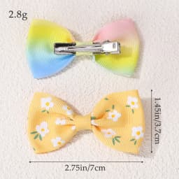 50PCS Random Colorful Lovely Hair Bows Hairgripes Sweet Daisy Printing Hair Clips Kids Boutique Barrette