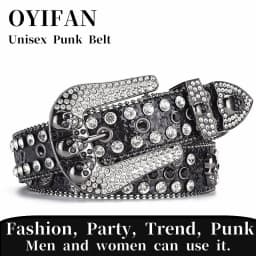 Cowboy style rhinestone belt ladies hip hop party fashion outfit y2k belt unisex belt jeans short skirt women men accessories