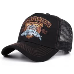 2025 Fashion New Bear Eating Fish Truck Hat Men's Street Skateboarding HipHop Hat Women's Outdoor Sunshade Baseball Hat Mesh Hat