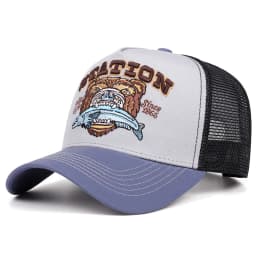 2025 Fashion New Bear Eating Fish Truck Hat Men's Street Skateboarding HipHop Hat Women's Outdoor Sunshade Baseball Hat Mesh Hat