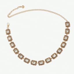Casual Gold Vintage Carved Crystal Metal Waist Chain