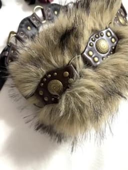 The Spice Girl Women's Harajuku Steampunk Y2K Plush American Vintage Dark Furry Belt Concave Shaped Decorative Waist Chain