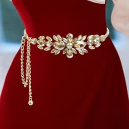 New Women's Rhinestone Inlaid Chain Belt High-end Gold Waist Chain Fashion Dress Evening Dress Accessories