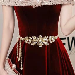 New Women's Rhinestone Inlaid Chain Belt High-end Gold Waist Chain Fashion Dress Evening Dress Accessories