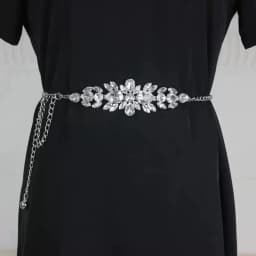 New Women's Rhinestone Inlaid Chain Belt High-end Gold Waist Chain Fashion Dress Evening Dress Accessories