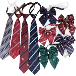 Polyester JK Necktie Simple Plaid Neckwear Striped Neck Tie Clothes Accessories Cravat Uniform Bow Tie Women Men