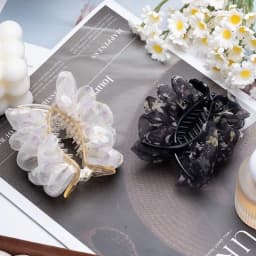 1pc crumpled style versatile netting design, simple and elegant, fashionable and versatile bun grab clip.
