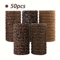 10/20/30/50/100pcs Women's Leopard Print Fashion Hair Tie Autumn and Winter High Elasticity Ponytail Hair Rope Headwear