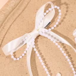 2Pcs White Satin Bow Hair Clips With Pearl Chains Elegant Long Ribbon Hairpins Sweet Romantic Hair Accessories For Girls Women