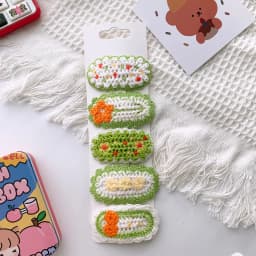 5Pcs/Lot Knitted Plush Floral Hairpins For Girls Cute Hair Clips Flower Side Clips Baby Sweet BB Clip Children Hair Accessories