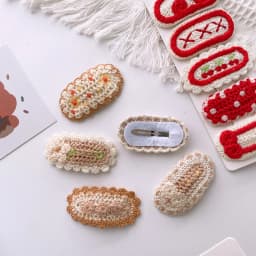 5Pcs/Lot Knitted Plush Floral Hairpins For Girls Cute Hair Clips Flower Side Clips Baby Sweet BB Clip Children Hair Accessories