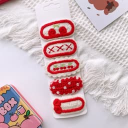 5Pcs/Lot Knitted Plush Floral Hairpins For Girls Cute Hair Clips Flower Side Clips Baby Sweet BB Clip Children Hair Accessories