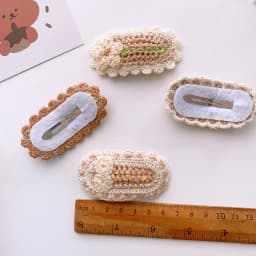 5Pcs/Lot Knitted Plush Floral Hairpins For Girls Cute Hair Clips Flower Side Clips Baby Sweet BB Clip Children Hair Accessories
