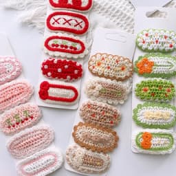 5Pcs/Lot Knitted Plush Floral Hairpins For Girls Cute Hair Clips Flower Side Clips Baby Sweet BB Clip Children Hair Accessories