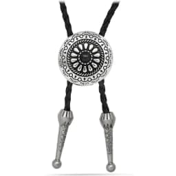 Western Cowboy Bolo Tie Necklace Necktie Accessories Men Women Vintage Stone Pendant Leather Bolo Ties Concert Rodeos Neckwear