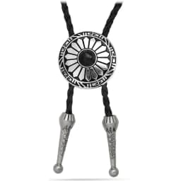 Western Cowboy Bolo Tie Necklace Necktie Accessories Men Women Vintage Stone Pendant Leather Bolo Ties Concert Rodeos Neckwear