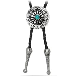 Western Cowboy Bolo Tie Necklace Necktie Accessories Men Women Vintage Stone Pendant Leather Bolo Ties Concert Rodeos Neckwear