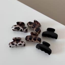 6pcs Leopard Print Small Hair Claw Clip Set Flower Cross Bow Design Hair Grip for Women Girls Non-slip Clamp for Fine Hair Bangs