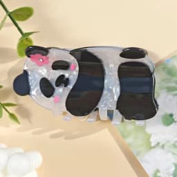 Panda cartoon grapple clip cute national style high-end acetate back of the head shark clip niche hair accessory headdress hairp