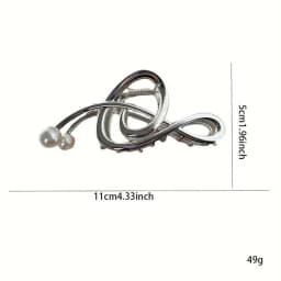 1PC Treble Clef Hair Clips with Pearls, Metal Music Note Hair Accessories, Fashionable Hair Claws for Women's Chic Looks