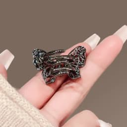 Cute Black Crystal Butterfly Small Hair Claw High-end Women's Bangs Side Hair Grip Sweet Korean Hair Clip Fashion Top Clip