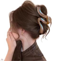 1pc New High-End Pearl Wave Clip, Shark Clip, Large Hair Clip, Back of Head Clip, Hair Accessory
