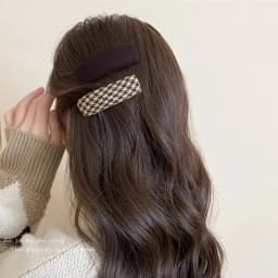 5pcs/set Vintage Brown Plaid Rectangle Hairpins For Women Girls Sweet Hair Ornament Barrettes Hair Clip Fashion Hair Accessories