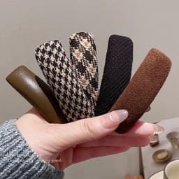 5pcs/set Vintage Brown Plaid Rectangle Hairpins For Women Girls Sweet Hair Ornament Barrettes Hair Clip Fashion Hair Accessories