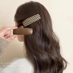 5pcs/set Vintage Brown Plaid Rectangle Hairpins For Women Girls Sweet Hair Ornament Barrettes Hair Clip Fashion Hair Accessories