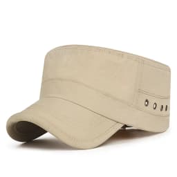 Trendy Flat-Top Sun Cap Breathable Quick-Dry Outdoor Golf Hat with Metal Eyelets Lightweight Adjustable Baseball Cap
