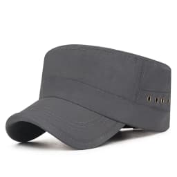 Trendy Flat-Top Sun Cap Breathable Quick-Dry Outdoor Golf Hat with Metal Eyelets Lightweight Adjustable Baseball Cap