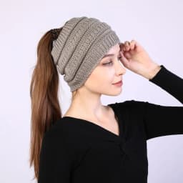1Pcs Autumn Winter Women Girl Turban Headwraps Headwear Ear Warmer Knitting Headband Hair Band Ponytail Beanie Hat