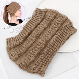 1Pcs Autumn Winter Women Girl Turban Headwraps Headwear Ear Warmer Knitting Headband Hair Band Ponytail Beanie Hat