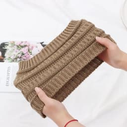 1Pcs Autumn Winter Women Girl Turban Headwraps Headwear Ear Warmer Knitting Headband Hair Band Ponytail Beanie Hat