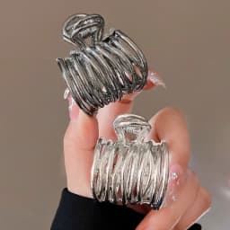 Hollow Metal Fixed Artifact Hair Clip Temperament Clip Cool Style High-end Feeling Women's High Ponytail Grip Clip