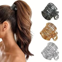 Hollow Metal Fixed Artifact Hair Clip Temperament Clip Cool Style High-end Feeling Women's High Ponytail Grip Clip