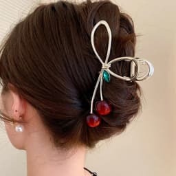 1PC Large-Size Cherry-Shaped Claw Clip, Fashionable Women's Claw Clip Hair Accessory, Hair Clips, Hair Claws, Bohemian Zinc Allo