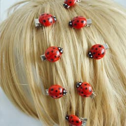 Creative 10Pcs Simulated Ladybug Hair Clips Animal Insect Hair Clips Hair Accessories Headwear For Hair Decoration
