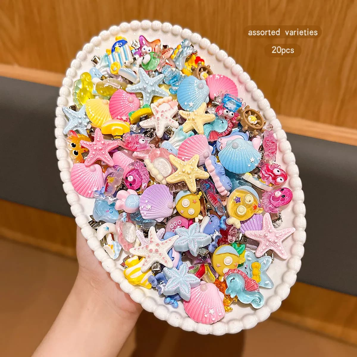 20 random cute cartoon ocean hair clips suitable for daily hair accessories